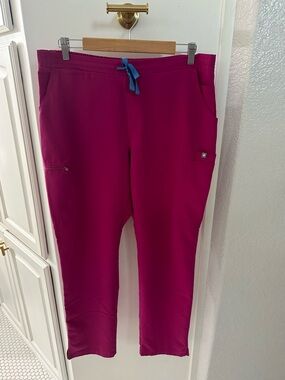 Figs Technical Collection Scrub pant in Magenta with Blue Accent